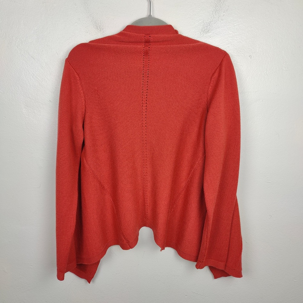 Oska Cardigan‎ Sweater Womens 1 US 6/8 Orange Red Asymmetrical 100% Virgin Wool - Picture 6 of 11